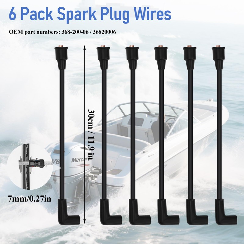 Atesilor 6 Pack Spark Plug Wires Compatible with Mercury &