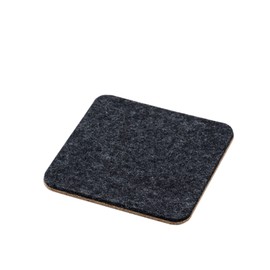 Oakywood felt coasters, 4 pieces, square 9,5 x 9,5 x 0,3 cm, made of merino wool felt and cork, for glasses with hot and cold drinks