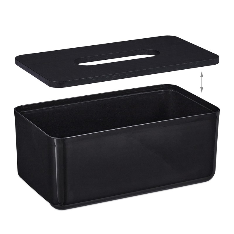 Relaxdays Tissue Box with Lid for Bathroom, Tissue Box, Modern