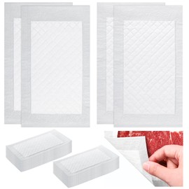 Reallnaive Meat Absorbent Pads 4x7 inch Meat Soaker Pads for Vacuum Sealer Bags Fish and Poultry Pad 60 Grams(300 Pcs,White)