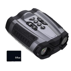 OutdoorVibe 2.5K Infrared Digital Binocular 10x Digital Zoom 25mm x 32mm Objective Lens 7-level Adjustable Infrared Illuminator for Observation with 64G memory card