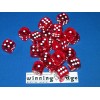 Dice RED ACRYLIC DICE w/ROUNDED CORNERS 16mm (24 TOTAL) FREE
