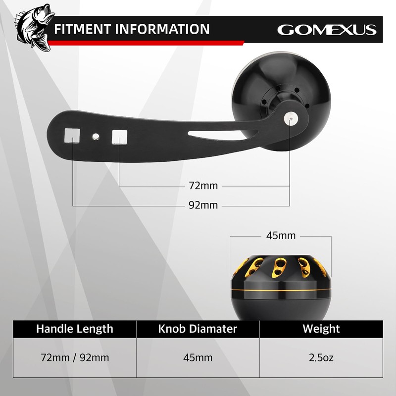 GOMEXUS Power Handle for Penn Squall Star Drag/Lever Wind Fathom