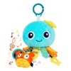 Baby Pram Toy, CestMall Octopus Plush Rattle Toy, Sensory Toy, Built-in Wind Chime, Sound Paper, Baby Toy, Cartoon Animal Plush Rattle for Newborns from 0-12 Months