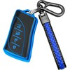 Yonmcfn Compatible with lexus Key fob Cover with Keychain,TPU Protective Key case,Compatible with 2023 2024 2025 NX UX RX ES LS LC LX GX ect new Remote Smart Key (blue)