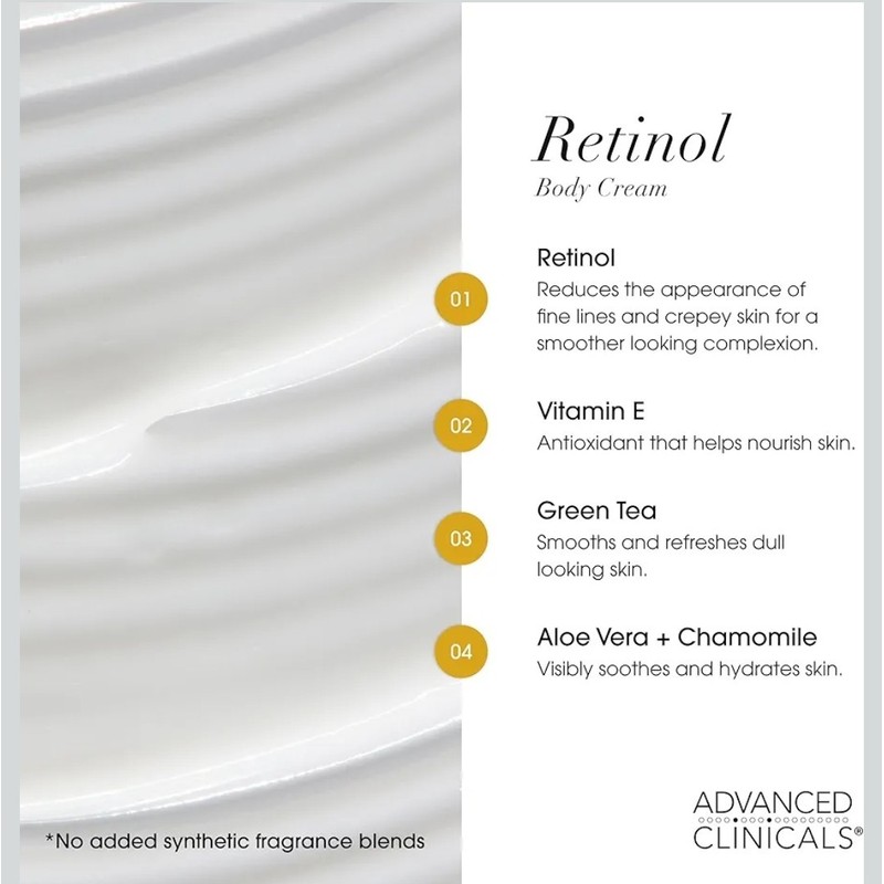 Advanced Clinicals Retinol Advanced Firming Cream Vitamin E 16 oz