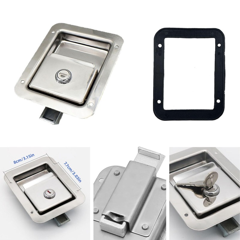 2 Pack Stainless Door Lock Heavy Duty Flush Mount Handle