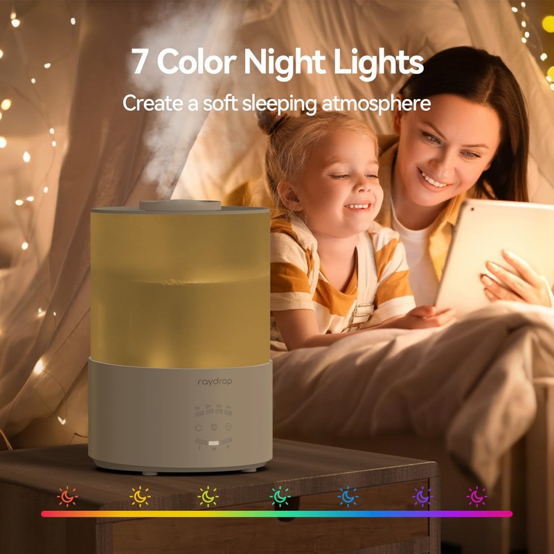 raydrop Humidifiers for Bedroom, 3.0L Cool Mist Humidifiers for Large