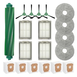 Replenishment Kit Compatible with iRobot Roomba Plus 405 & 505 Combo Robot 1 Multi-Surface Rubber Roller Brush, 4 Filters,4 Edge-Sweeping Brush,4 mop pads,6 dust bags Replacement parts
