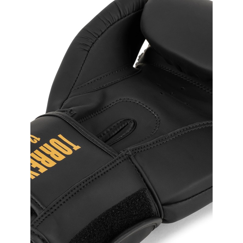 Tapout Torrey Black/Gold Faux Leather Boxing Gloves (1 Pair) 12