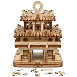 3D Wooden Puzzle for Adults - Chinese Architecture Building Kit (86PCS Cloud Tower), DIY Model Kit for Beginners, Cool Desk Gadgets & Home Decor Wood Craft Gift for Men Women