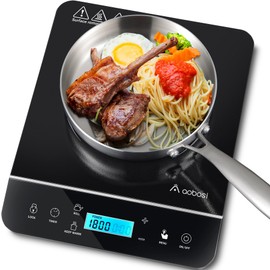 AAOBOSI Portable Induction Cooktop,1800W Induction Cooker with LCD Sensor Touch, Cooktop Burner Child Safety Lock & 10H Timer, 9 Power 10 Temperature Setting for Cooking