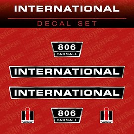 International 806 Farmall Tractor Aftermarket Decal/Aufkleber/Adesivo/Replacement Set