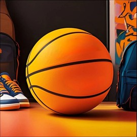 Silent Basketball, Indoor Training Foam Basketball, Low Noise Basketball For Various Indoor Activities, Interactive Game Props, Interesting Gifts:_Orange_7.09inch