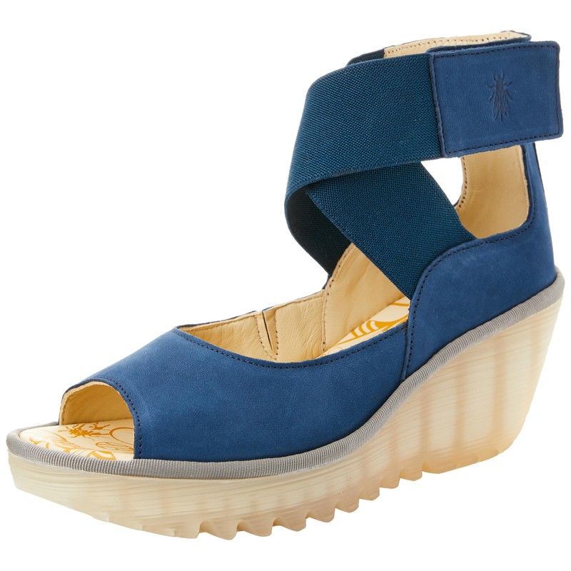 Fly London Women's Yefi473fly Sandal, Blue, 9/9.5
