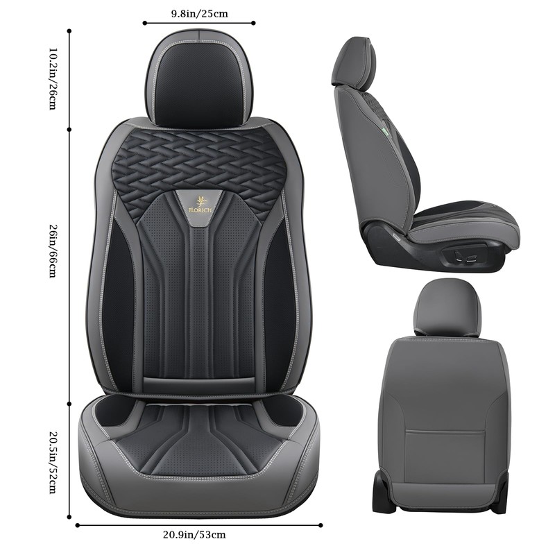 FLORICH Seat Covers for Cars, Waterproof Seat Covers, Leather Car