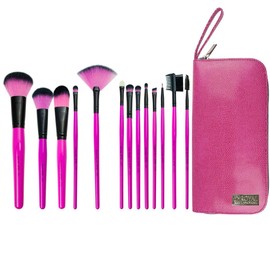 Royal & Langnickel Zipped Case Synthetic Hair 13-Piece Cosmetic Brush Set (Pink)