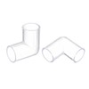 sourcing map 4Pcs Clear Elbow Fitting, 20mm/0.79" 2 Way Acrylic