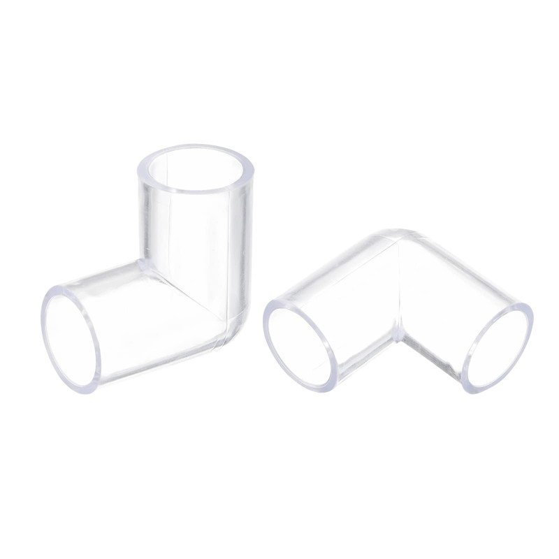 sourcing map 4Pcs Clear Elbow Fitting, 20mm/0.79" 2 Way Acrylic