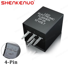 SHENKENUO 4-Pin LED Electronic Flasher Relay Fix Car Turn Signal Blinker Lights EP29 12V