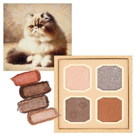 Milfee My Kitty Eye Palette (01 Exotic Short Hair) Cat 4 Colors Eye Shadow Glitter Beige Brown Makeup MilleFee