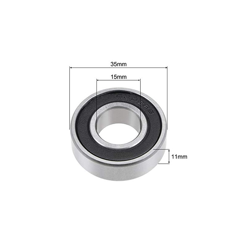 sourcing map 6202-2RS Deep Groove Ball Bearing 15x35x11mm Double Sealed