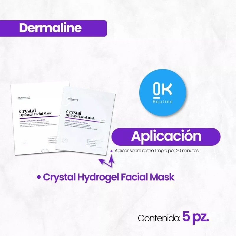 Dermaline Crystal Hydrogel Facial Mask 27g X 5pz.