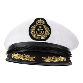 STOBAZA 1 Piece Hat Navy Costume Cap Hat Admiral Captain Nautical Costume Navy Marine Cap Sailor Suit Sailor Cap White