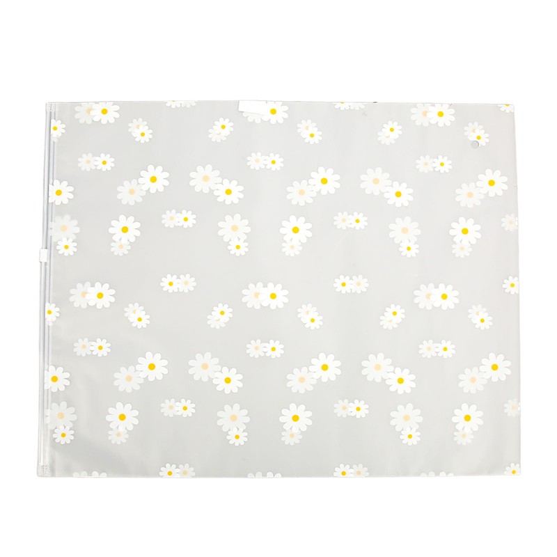 30PCS Frosted Slide Zip Plastic Bags Daisy Pattern Reusable Lightweight