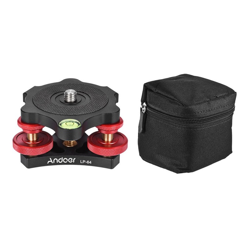 Andoer Tripod Leveling Base Leveler Tri-wheel Leveler with Bubble Level