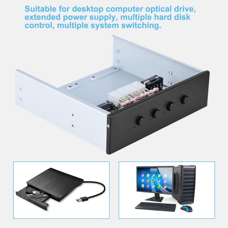 Richer-R HDD Power Control Switch, 4 Switches Hard Drive SATA
