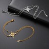 TEAMER Dainty Witches Knot Bracelet Stainless Steel Adjustable Double Layer