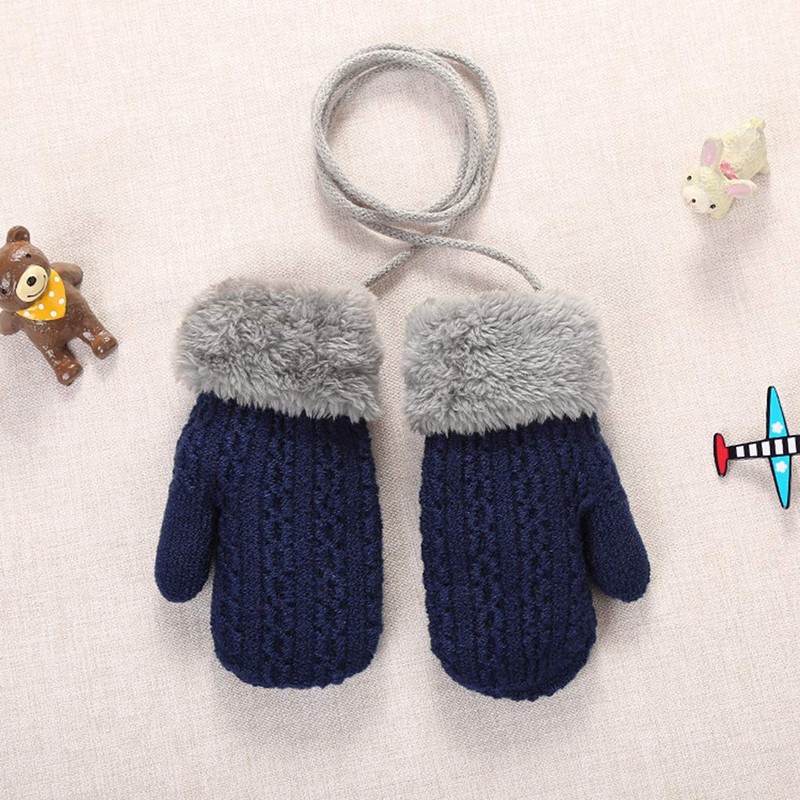 Baby Toddler Warm Knitted Gloves Fleece Lined Thick Thermal Full