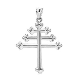 Religious Jewelry Solid 925 Sterling Silver High Polish Maronite Cross Pendant