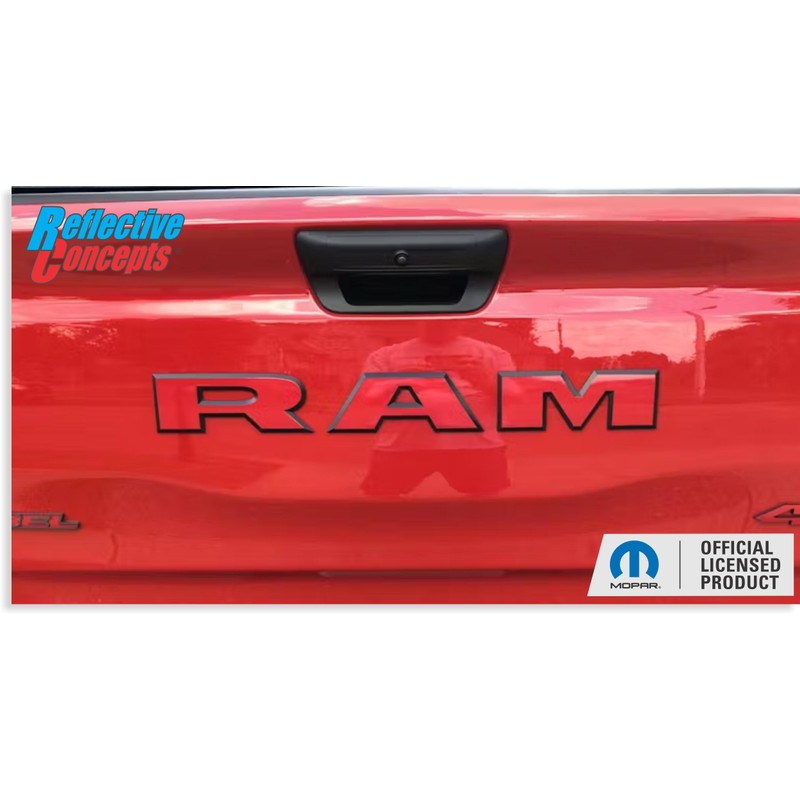 RAM Tailgate Emblem Overlay Decal Stickers 2025 Ram 1500 (Color: