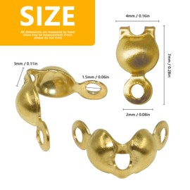 Juego de 1200 piezas de cuentas corrugadas para cubierta de nudos, para joyas, collares, pulseras, aretes, manualidades, gancho de conexión y cuerdas, con forma de concha, en 6 colores