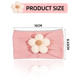 KGDUYC 2pcs Baby Flower Headbands for Baby Girls Nylon Headbands Soft Hair Bands Hair Accessories for Newborn Toddler Kids Beige/Pink