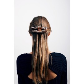 MACHETE Women Hair Clip Jumbo Heirloom Claw Clip, 4.75 inch Hair Clamp Fashion Hair Accessories (Apricot Shell Checker)