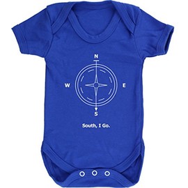 Hippowarehouse South, I go Baby Vest Bodysuit (Short Sleeve) Boys Girls Royal Blue