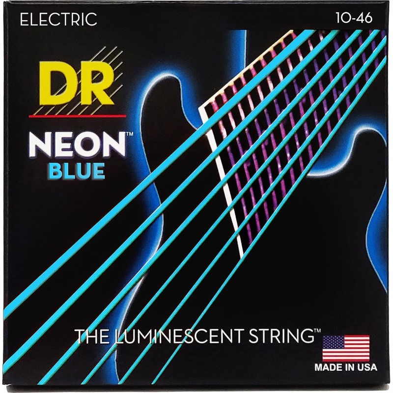 DR Strings NBE-10 Hi-Def Neon Blue K3 - Cuerdas para