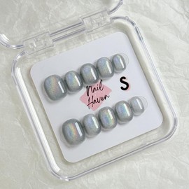 NailHaven| cat eye collection |all kinds of cat eye nails| short press-on nails   |cute nails| nails | acrylic press-on| fake nails |Handmade | high quality Press on nails 10 pcs|reusable nails|nail art|nail charm|handmade press ons|uña sacri lic as:_C4-Oil Slick_L
