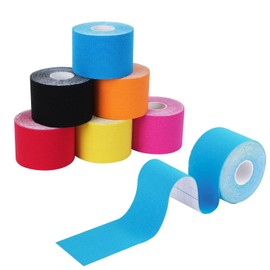 FOGAWA 6Rolls Kinesiology Tape 5m Roll Waterproof Sports Tape K Tape Physio Tape for Muscles and Joints Elastic Muscle Tape Rock Tape for Knee Shoulder Ankle Elbow Support Injury Recovery
