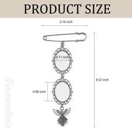 Framendino, 2 Pack Sublimation Blank Bouquet Photo Charms Pin Pouch with Angel Pendant Wedding Memory Bridal Picture Charm Clip DIY Jewelry Making Sheet