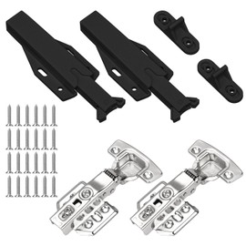 2 Stück Drucktüröffner, Schwarz Push to Open Türöffner aus Aluminiumlegierung und ABS, mit Automatischer Pop Up Funktion, für Schranktüren, Bücherschränken, Schubladen (Schwarz)