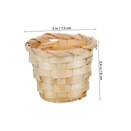 Levemolo Woven Baskets Set 4pcs Small Storage Baskets Desktop Organizer Craft Tiny Basket for Office Handmade