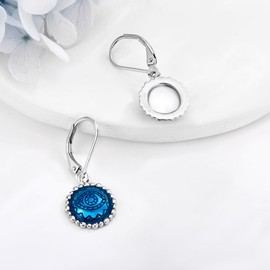 URONE Evil Eye Earrings 925 Sterling Silver Hanging Earrings Evil Eye Earrings for Women Evil Eye Jewellery, No Gemstone