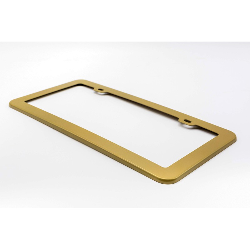 Creathome 2PCs Stainless Steel License Plate Frames with Gold Color