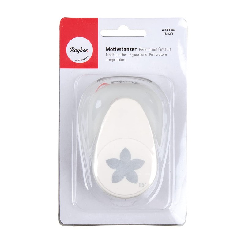 Rayher Motive Puncher, Blossom, ø3.8cm, (1 1/2"), Metal Orange, 16