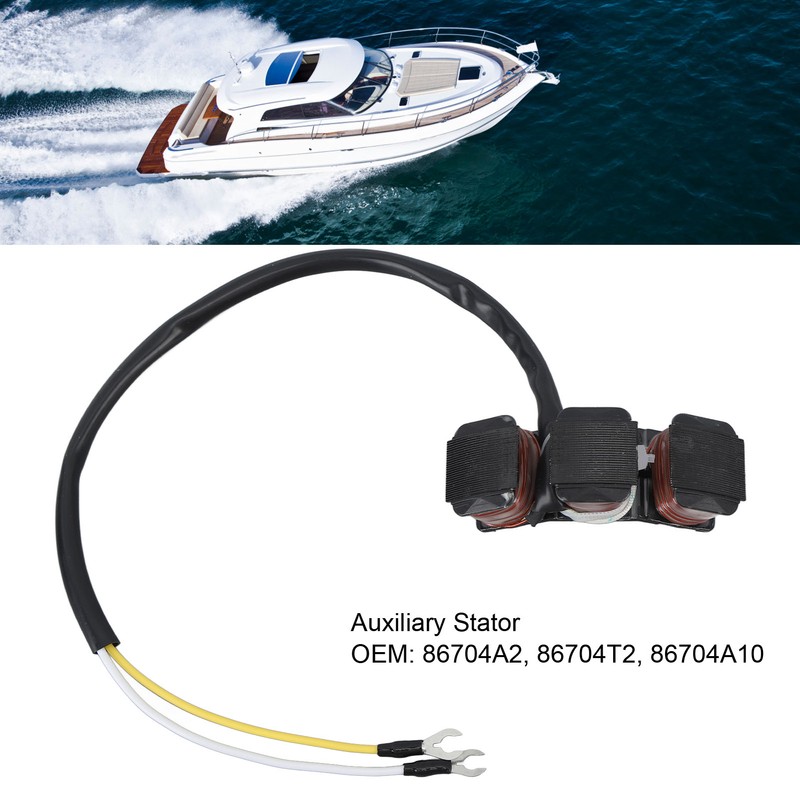 Auxiliary Stator 86704A10 Replacement for Mariner Outboard 2‑Stroke 6 8
