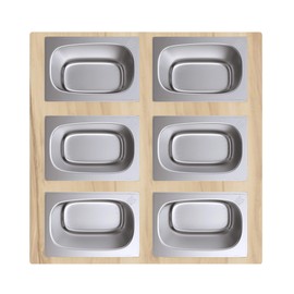 Swiss Madison Well Made Forever SM-KA792 15.75 x 16.75 Condiment Serving Board with 6 Bowls, Stainless Steel